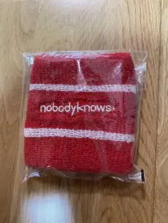 nobodyknows. 赤 ストライプ リストバンド
