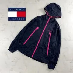 Tommy ナイロンジャケット ブラック ピンク サイズL*XC711