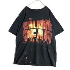 3610 ウォーキングデッド　ビッグプリント　コットン　半袖　Tシャツ　ブラック