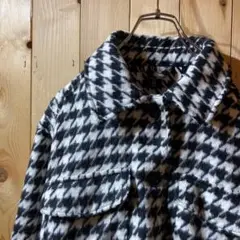 ss3633 H&M エイチアンドエム ジャケット ショート丈 千鳥柄 S