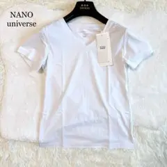 【新品タグ付き】NANOuniverse汗染み防止VネックTシャツS白