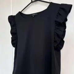 フリル袖 ネイビー Tシャツ 36 s ネイビー