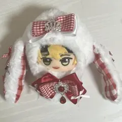 ちびぐるみサイズ ぬい服 赤 垂れ耳 うさぎ