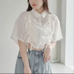 ナイスクラップ　ドロストショートシャツ