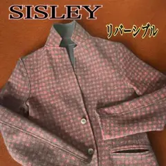 SISLEY リバーシブル ジャケット 2WAYデザイン 千鳥　チェック　タイト