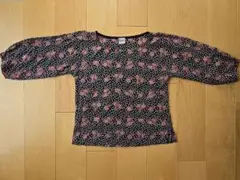 レトロなKriziaブランド　シルク？の花柄 五分袖ブラウス　 イタリア製