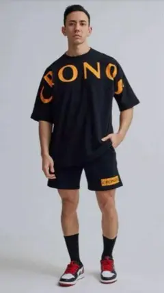 CRONOS ブラック Sサイズ Tシャツ オレンジ クロノス
