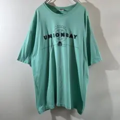 T-337 UNIONBAY プリント ミントグリーン Tシャツ L