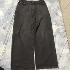 ヴィンテージ加工 ブラックバギーパンツ
