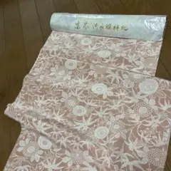 未使用［12m］花柄ピンク長襦袢地 ポリエステル100%