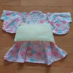 浴衣　ベビー　90　兵児帯　花柄　ピンク