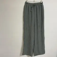 チェック　イージーパンツ