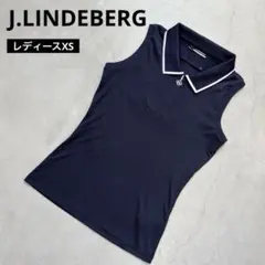 【美品】J.LINDEBERG ジェイリンドバーグ ノースリーブポロシャツ ロゴ