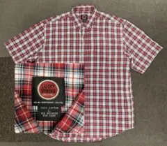【90s】LUCKY STRIKE 半袖チェックシャツ　L