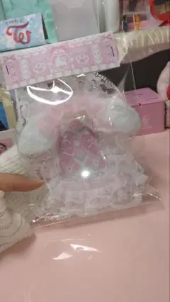 レースデコ　硬質ケース　うさ耳　ピンク フリフリ