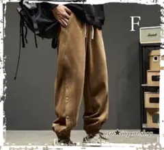 カーゴパンツ ロングパンツ ルーズワイド 調整紐 ポケット付き メンズ