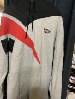 Reebok フード付きパーカー グレー/ブラック/レッド