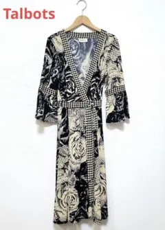 Talbots☆伸縮性抜群☆花柄カシュクール風ワンピース