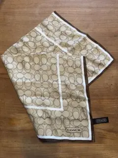 COACH ロゴ入りハンカチ ベージュ