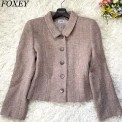 美品✨フォクシー テーラードジャケット ウール 総裏地 ベージュ 40