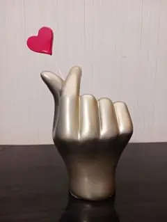 Love 指ハート リペイント オブジェ ハンドメイド ハート指 置物 愛