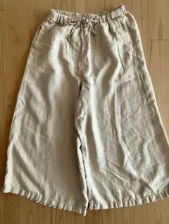 ベージュ ワイドパンツ Mサイズ 100%リネン　無印良品