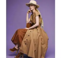 ❤️極美品❤️バビロン✨カシュクール　ロング　ワンピース　ベルト付き　Aライン