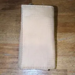 【美品】ベージュ ナイロン 三つ折り財布