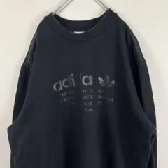USA古着 アディダス adidas 止水テープ スウェット 黒