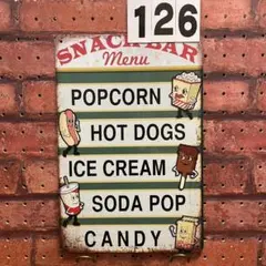 スナックバー SNACK BAR 《126》ブリキ 看板 レトロ風 ☻