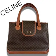 celine セリーヌ 台形 自立 ハンドバッグ マカダム柄 PVC レザー 鞄