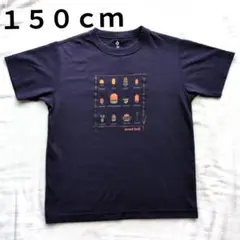 【美品‼️】mont-bell ネイビー Tシャツ 150サイズどんぐりイラスト