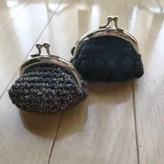 黒と茶系のがま口財布2点セット