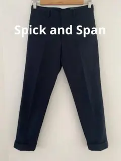 Spick and Spanネイビー ストライプ テーパードパンツ