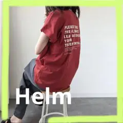 しまむら＊Helm バッグロゴ フレンチスリーブ 赤