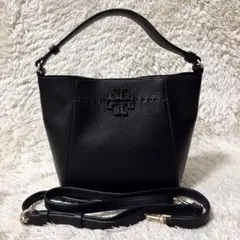 極美品 トリーバーチ マックグロー スモール バケットバッグ ショルダーバッグ黒
