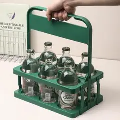 【グリーン】　ドリンクホルダー　ドリンクキャリー　　バーベキュー　ピクニック
