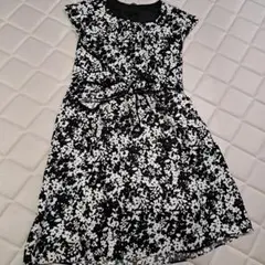 お値下げ中美品marble ink 半袖ひざ丈ワンピース 白黒