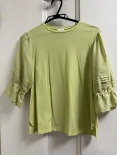 美品⭐︎PUPULA ライトグリーン フリル袖 Tシャツ