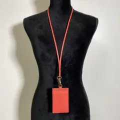 BVLGARI ブルガリ レザー ネック カードケース パスケース レッド