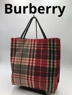 Burberry ブランド レッド ハンドバッグ ノバチェック お洒落 メンズ