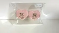 familiar ハート型ヘアクリップ ピンク