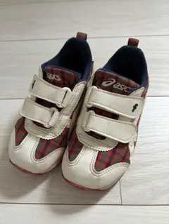 『美品』ファミリアアシックス 16，5cm チェック柄 キッズシューズ