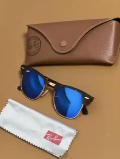 Ray-Ban Clubmaster サングラス ブラウン/ブルーレンズ