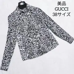 グッチ GUCCI ゼブラ柄 総柄 長袖シャツ アニマル柄 38サイズ
