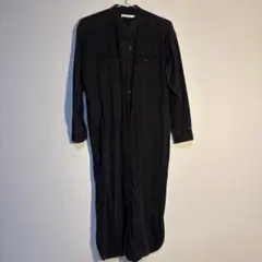 黒のデニムシャツワンピース 長袖