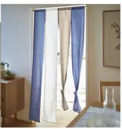 【新品未使用】のれん　四連　ブルー系　約170×85㎝　4連のれん　暖簾