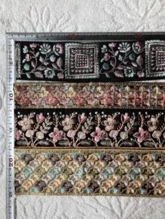 8-10⑧インド刺繍リボン⭐︎約25cm×5本 はぎれ　ハギレセット