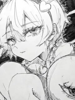 手描きアナログイラスト 東方Project　古明地さとり
