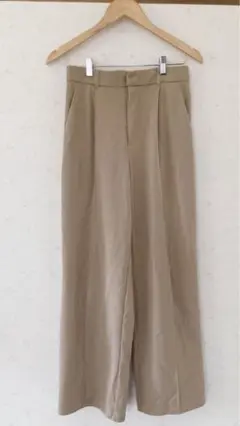 カットソースラックス GU ジャージー ワイドパンツ 32BEIGE